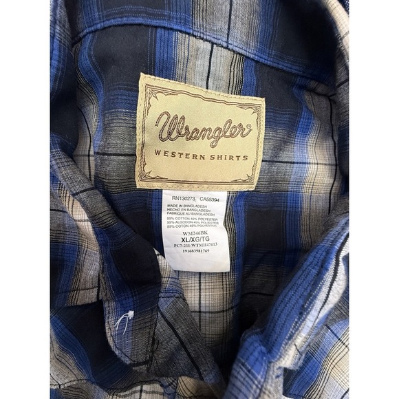 Wrangler 31 Sz 34x34 Relaxed Fit Rigid Jeans NWT & Plaid Pearl Snap Sz XL - Picture 6 of 13